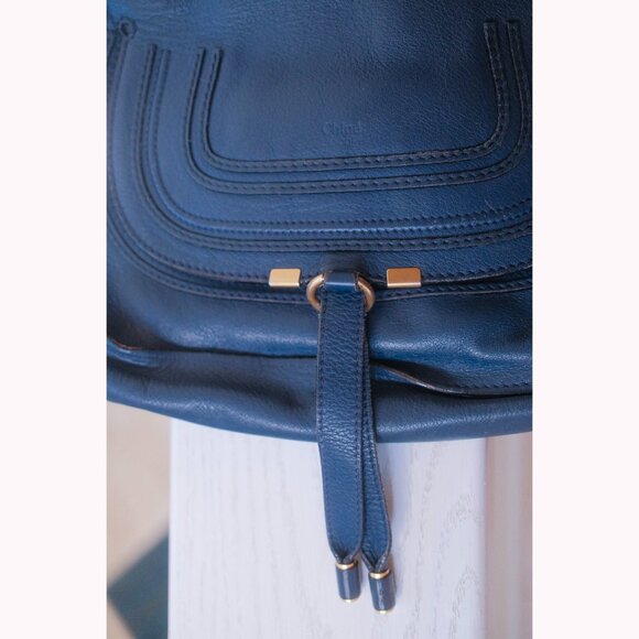 CHLOE MARCIE BAG Medium Calf Leather in a Stunning Blue Color, Gently Used - Picture 7 of 12